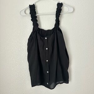 Studio B by Bobeau Women’s S Black Tank Top Sleeveless Ruffle Blouse